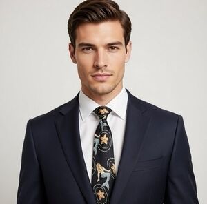 Tommy Bahama Mens 100% Silk Tie Black Mermaids Orange Flowers Necktie NWT